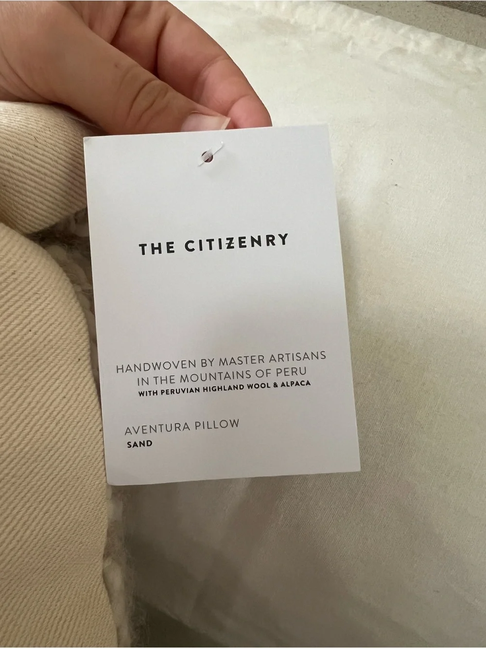 The Citizenry Aventura Sand Accent Pillow (18in x 18in)